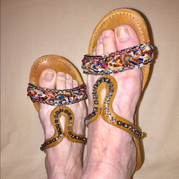 Not Rated Flat Rhinestone Sandals - Picture 1 of 8